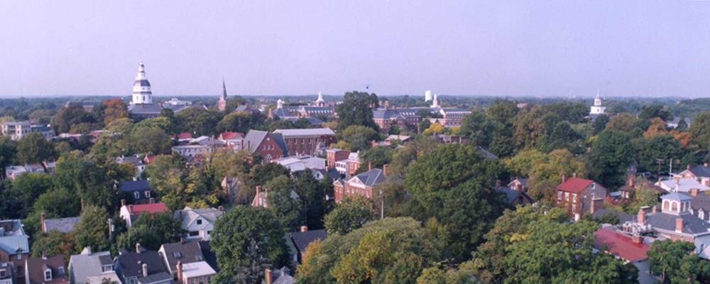Westward View of Annapolis from the Navy Chapel Dome